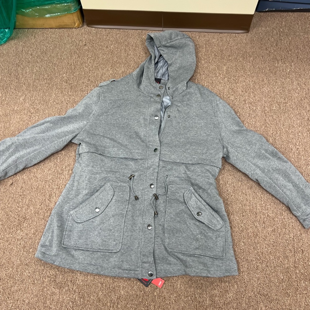 Yoki Gray Hooded Jacket